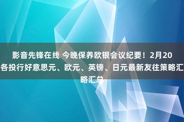 影音先锋在线 今晚保养欧银会议纪要！2月20日各投行好意思元、欧元、英镑、日元最新友往策略汇总