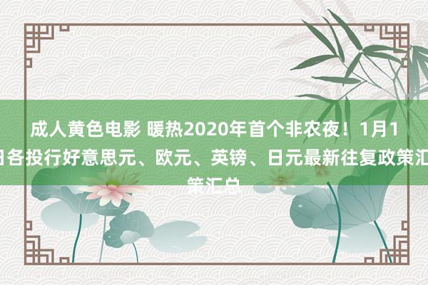 成人黄色电影 暖热2020年首个非农夜！1月10日各投行好意思元、欧元、英镑、日元最新往复政策汇总