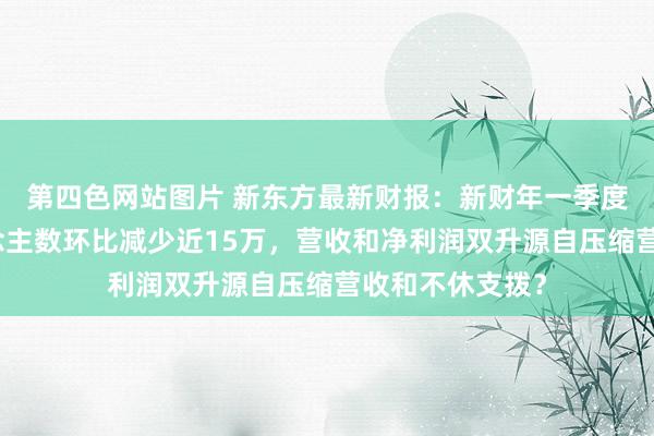 第四色网站图片 新东方最新财报：新财年一季度学生报名东说念主数环比减少近15万，营收和净利润双升源自压缩营收和不休支拨？